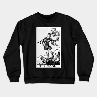 0. The Fool Tarot Card | Black and White Crewneck Sweatshirt